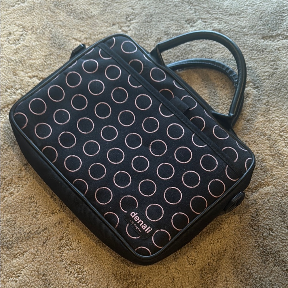 Black iPad  Bag with Rectangular Shape and White Circle Pattern ⭕️
